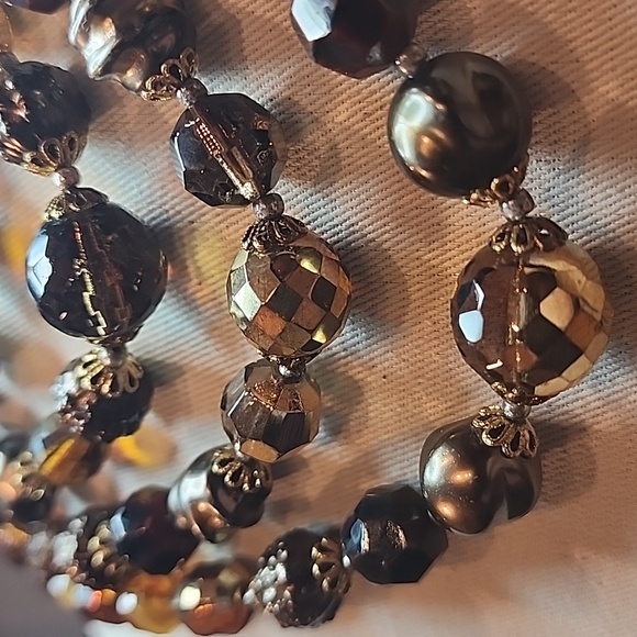 Vintage W. GERMANY 4 Strand Glass Bead Necklace - Picture 6 of 8